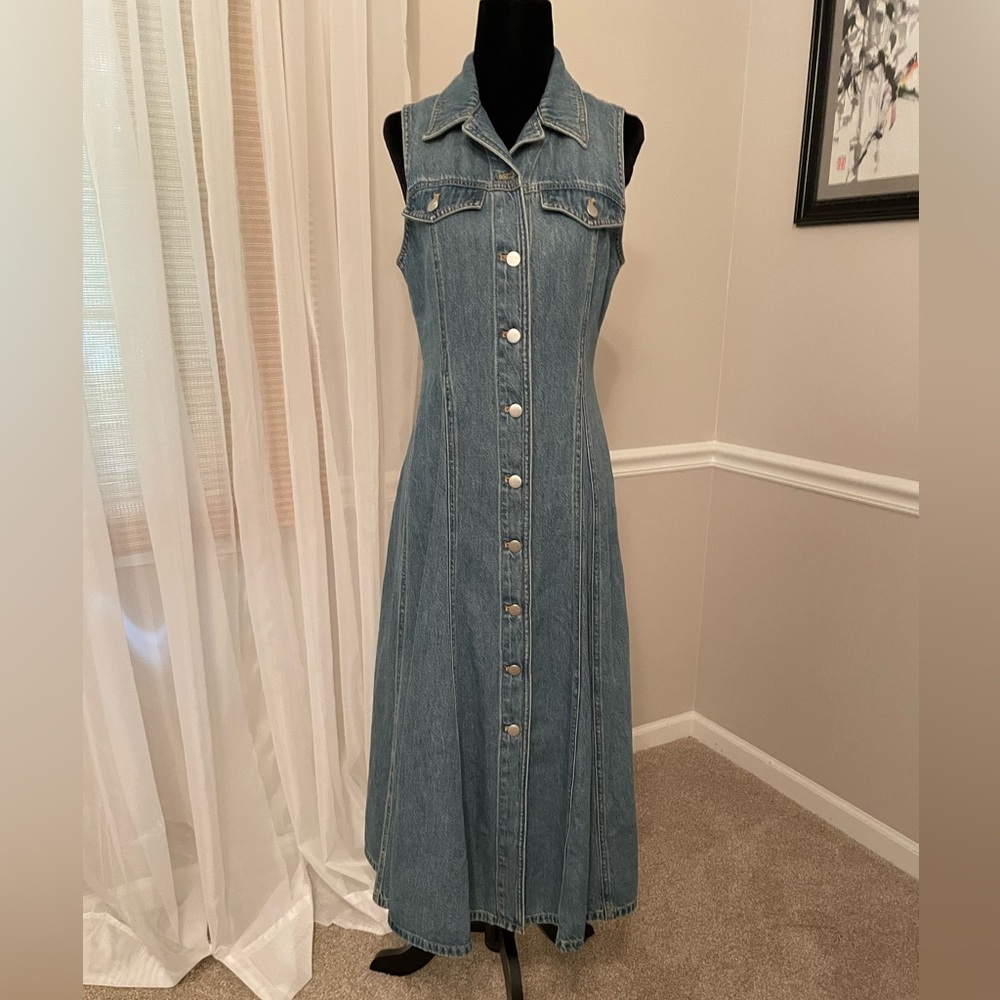 Madewell Blue Denim Maxi Dress